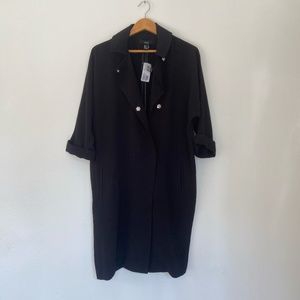 Forever 21 Long Overcoat in Black